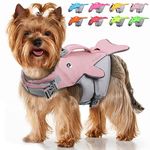 VIVAGLORY Dog Life Vest for Small & Medium Dogs, Sports Style Easy on & off Dog Life Jacket Swimming Life Vest with Adjustable Nylon Straps, Sakura Pink