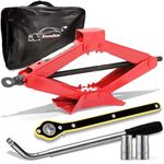 Xtremeauto Car Jack kit - Scissor Jack Car Lift 1.5T, Scissor Jack For Cars, SUV, Van Heavy Duty Jack For Car With Wheel Brace Lug Wrench & Ratchet Car Jack Handle Car Jack Set Lifting Jack Carry Bag