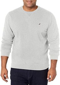 Nautica Men's Basic Crew Neck Fleece Sweatshirt, Grey Heather, Large