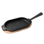 Ooni Cast Iron Sizzler Plate - Sizzler Cast Iron Pan - Cast Iron Cookware with Removable Handle - Cast Iron Griddle - Pre-Seasoned Oven Safe