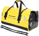 WILD HEART Waterproof Duffel Bag 40L 66L 100L with Welded Seams for Kayaking, Camping, Boating,Motorcycle (100L Yellow Double Bottom with Binding Rope)
