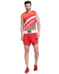 Invincible Men's Sublimation Wushu Set, Wushu Uniform Short & Vest Set Light Weight Sports Dress Wushu Suit Set Red