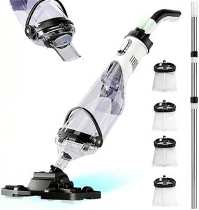 FOTING Cordless Pool Vacuum for Above Ground Pool 19.5 GPM, All-Angle Head&LED Display,Handheld Rechargeable Spa Vacuum Cleaner for Inground Pools for Hot Tub, Debris,Shallow Steps
