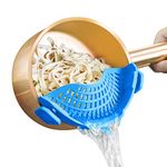 Clip on Strainer with 2 Clip for Veggies Pasta Ground Meat and More for Pots Pans, Made by FDA Approved, Heat Resistant Silicone