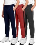 3 Pack: Boys Girls Youth Teen Active Athletic Basic Soft Kids Sports Fleece Jogger Soccer Track Gym Running Slim Pajama Sweatpants Casual Athletic Pantalones Winter Pockets-Set 6,S(8)