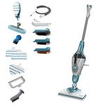 BLACK+DECKER 1600W Multifunction Corded Steam Mop with Detachable Body and STEAMITT Glove and 14 Accesories Included (BHSM1610DSM-GB)