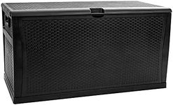 Flash Furniture 120 Gallon Plastic Deck Box - All-Weather Patio Storage and Organization for Throw Pillows, Pool Toys or Garden Tools