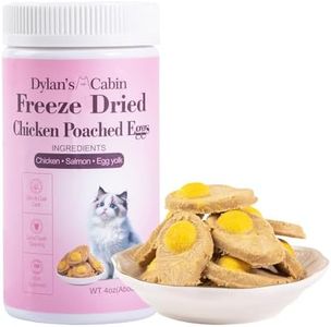 Dylan's cabin Freeze Dried Chicken Cat & Dog Treats - High Protein Poached Eggs Bites with Salmon & Pumpkin Training Kitten Puppy Snack for Coat Gut Healthy, 34pcs