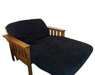 OctoRose Twin Size Zipper Bonded Classic Soft Micro Suede Futon Cover (Black)