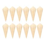 jojofuny 100pcs Wood Tasting Cone Wooden Cone Serving and Tasting Cone Appetizer Finger Food Popcorn Ice Cream Holder Home Party Catered Events Buffets 6.0x8.0cm