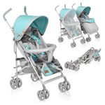 Lionelo Elia Buggy Small Folding Pushchair Tropical Turquoise from 6 Months to 15 kg Load Capacity