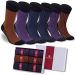 Bambooven Men’s Dress and Trouser Socks – Premium Bamboo, Super Soft, Odor Free and Breathable, Calf Socks, Crew Socks, Luxury Bamboo Fibers (6 Pack)