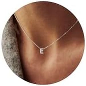 SELFROSE Initial Necklaces for Women, Dainty Gold Letter Necklace 14k Gold Plated Personalized Tiny Initial Pendant Necklace Monogram Cute Letter Name Choker Necklaces for Teen Girls Simple Jewelry, Brass, No Gemstone
