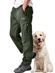 Toomett Men's Snow Hiking Camping Pants Outdoor Fishing Ski Fleece Lined Waterproof Softshell Bottoms MH4409,Army Green,US 38