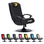 BraZen Black Gaming Chair for Kids Gaming Chair for Boys Girls Gaming Chair with Speakers Bluetooth Chair Small Gaming Chairs for Kids Foldable Gaming Chair Kids Video Game Chairs No Wheels - Stag