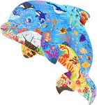 Puzzles for Kids Ages 4-8,8-10,108 Pieces Jigsaw Puzzle Dolphin Animal Shaped Educational Toys Gift for Boys Girl Age 4 5 6 8 Christmas Birthday Family Holiday Games (Dolphin)