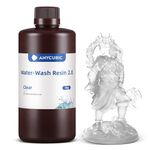 ANYCUBIC Water Washable 3D Printer Resin 2.0, 1KG 405nm High Precision 3D Resin, Low Shrinkage Photopolymer Resin for 4K/8K/12K Capable LCD DLP Resin 3D Printer (1000 g, Clear)