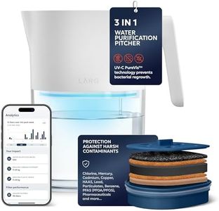 LARQ PureVis 3-in-1 Water Filter Jug | UV Purification | Smart Hydration Tracking | Removes PFAS, Chlorine & Lead from H₂O | 1.9 L / 8-Cup | 2-Year Warranty - Pure White