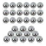 30Pcs Small Mirror Disco Ball 3cm 1.18in Diameter, Christmas Ball Ornaments, Cake Party Stage Decoration Ball, Disco Mirror Reflective Ball (Silver)