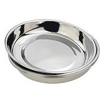 Callyne Set of 4 Stainless Steel Round Dinner Plate Dish Food Holder Plate