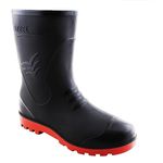 Elecant Gumboot For Men Flexible PVC, Puncture & Tear Resistant, 2F-10 Inch Black-Red Anti-Static,Anti-Slip,Oil/Water/Acid Resistance,Labour/Worker Purpose for Men