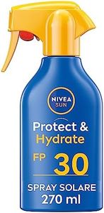 NIVEA SUN Maxi Spray Solare Protect & Hydrate SPF 30 in Flacone Spray da 270 ml, Crema Solare che Idrata a Fondo per 48h, Crema Solare con Formula Biodegradabile