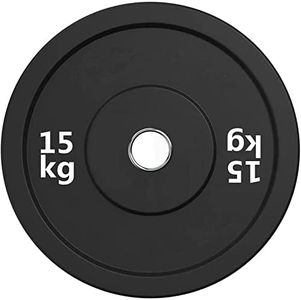 HCE Bumper Plates Olympic Weight Plates Set High-Quality Rubber Bumper Barbell Weight Plates with Steel Hub for Home, Gym, Weightlifting,Strength Training and Bodybuilding(15kg single pc)