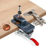 Metal Concealed Hinge Jig, 35MM Cabinet Hinge Jig Drilling Hole Puncher with Quick Clamp， Accurate Hinge Drill Jig Woodworking Tool for Doors Cabinets Hinges Mounting