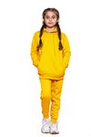 GW CLASSY OUTFIT Boys Girls Pullover Tracksuit Kids Unisex Hoodie With Sweatpants Sports Activewear Fleece Tracksuits Set (UK, Age, 7 Years, 8 Years, Regular, Mustard Pullover Suit)