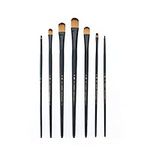 Majestic Royal and Langnickel Long Handle Paint Brush Set, Filbert, 7-Piece