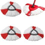 4Pcs Spin Mop Heads Replacements Compatible with Vileda,O-Cedar Spin Mop, Easy Cleaning Refills Microfiber Mop Heads,360Degree Easy Wring Dust Mop Head Replacement for Floor Cleaning,Triangle Shape