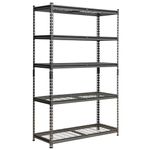 Rhino Racking - 5 Tier Heavy-Duty Boltless Wire Shelving Unit - 1000kg Load Capacity - 183 x 120 x 45 cm