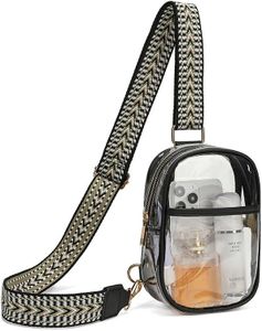 LIWEGHT Clear Bags Stadium Approved Clear Sling Bag for Women and Men Clear Purse Bag with Zipper Closure Crossbody Shoulder Bag with Adjustable Strap for Concerts Sports Events