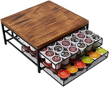 NHZ Coffee Pod Drawer Holder for K cup, 2-Tier Coffee Pod Drawer Holder Organizer, No Assembly Required, K Cup Holder with 72 Capacity Capsule Pods. K Cup Organizer Suit for Home Office,Kitchen