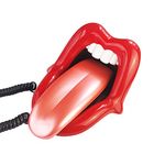 TelPal Landline Phones for Home, Red Mouth Telephone, Novelty Big Tongue Phone, Wired Novelty Funny Lip Phone Gift Cartoon Shaped Real Corded Landline Home Office Phones Furniture Decor