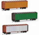 Evemodel C8747 3pcs HO Scale 1:87 40' Wood Side Reefer 40ft Boxcar Model Railway Wagon (3 Colors)