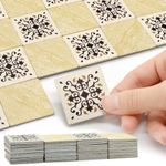 iLAND Dollhouse Accessories, Dollhouse Flooring, Miniature Accessories, Suitable for Dollhouse Furniture in 1/12 Scale, 60 Pieces Double-Sided Dollhouse Floor Tiles (Swords in Vines)