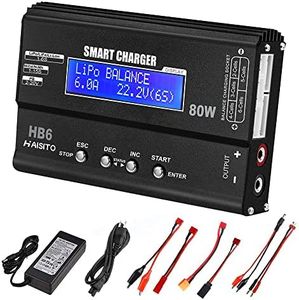 Lipo Charger H B6 RC Charger LiPo Battery Balance RC Car Charger Discharger for LiPo/Li-ion/Life Battery(1-6s) NiMH/NiCd (1-15s) RC Hobby Battery Balance Charger 80W 6A XT-60/JST/Deans Connectors