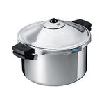 Kuhn Rikon Pressure Cooker Duromatic Hotel 10L/28cm Food Steamer with Side Grips. Multi Cooker Hotpot, Auto Lock Lid. Stainless Steel Pot. Instant Cook Pot – 10 Year Kuhn Rikon Cookware Guarantee