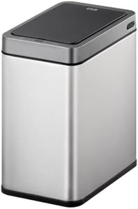EKO EK9230RGMT-7L Automatic Open and Close Trash Can, Bravia Slim, Sensor Design, Silver, 2.5 gal (7 L) with Lid Included, Inner Box Included, USB Charging