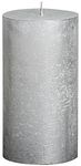 Bolsius Rustic Metallic Pillar Candle, 13cm x 7cm - Silver