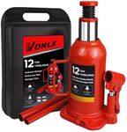 VONLX Torin Hydraulic Bottle Jack with Carrying Case, 12 Ton (26,455 lb) Capacity 7.5-15 inch Lifting Range, Muti-Directional Welded Bottle Car Jack for Car, Truck, RV, Pickup Truck, Auto Repair