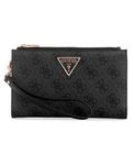 GUESS Women's Laurel Double Zip Organizer Wallet, Coal Logo, One Size