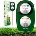DAQVQ 2-in-1 Moisture Meter for Plants, Soil Moisture Meter & PH Meter, Large Dual-Screen Soil Test Kit for Indoor/Outdoor Garden, Lawn, and Farm Use, No Battery Needed, Leaf Green