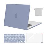 MOSISO Compatible with MacBook Air 15 inch Case 2023 2024 Release M3 A3114 M2 A2941 with Liquid Retina Display&Touch ID, Plastic Hard Shell&Keyboard Cover&Screen Protector&Storage Bag, Lavender Gray