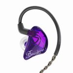 BASN Bmaster Triple Drivers in Ear Monitor Headphone with Two Detachable Cables Fit in Ear Suitable for Audio Engineer, Musician (Purple)