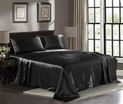 Satin Sheets Full [4-Piece, Black] 