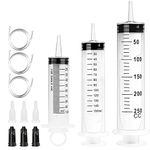 3 Pack(100ml+150ml+250ml) Large Capacity Plastic Syringe with 3 Pcs 1m Tube,for E-Liquids, Oil or Glue Applicator, Experiments, Pet Feeding,Plant irrigation Labor&Science Use