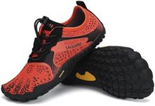SAGUARO Kids' Barefoot Shoes Boys Girls Quick Dry Aqua Athletic Sneakers Lightweight Sport Footwear Toddler Water Shoes Orange/Gray 12 Little Kid