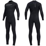 Dive Skins for Women Men Full Body Swimsuit Rash Guard Scuba Skin Thin Wetsuit, One Piece Long Sleeve Quick Dry Diving Skin UV Protection Surfing Spandex Wet Suit for Water Sport (XL, Men-Black)